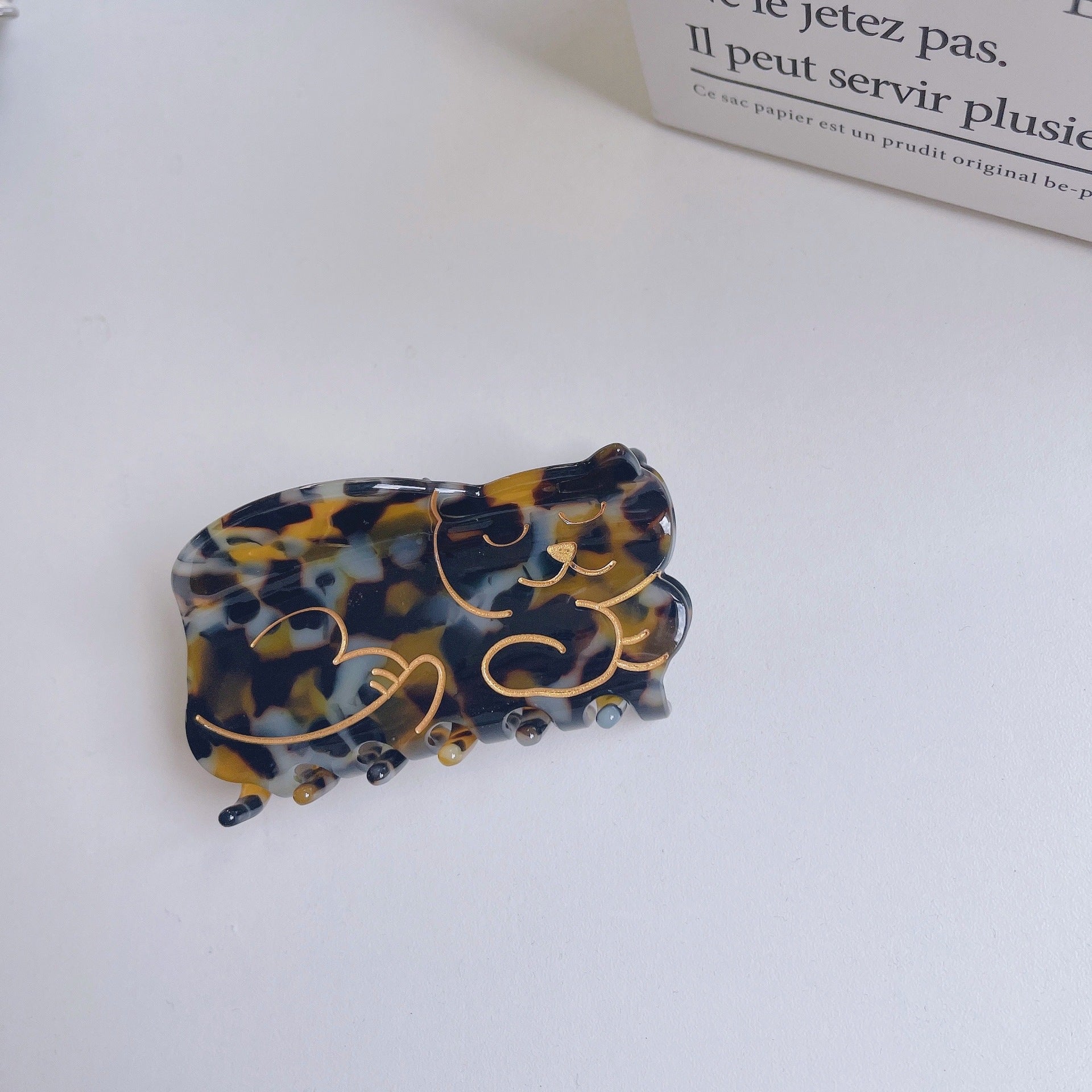 Wholesale Tortoiseshell Siamese Orange Cat Acetate Hairpin Catch